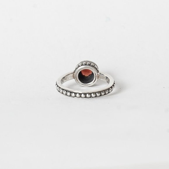 Designer Silver Ring with 14K Gold and Garnet - Picture 4 of 5